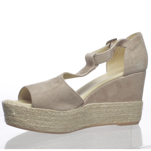 Cordani Elisa Taupe Suede Wedge Platform Espadrille Sandals MADE in SPAIN sz 39 - Picture 7 of 9